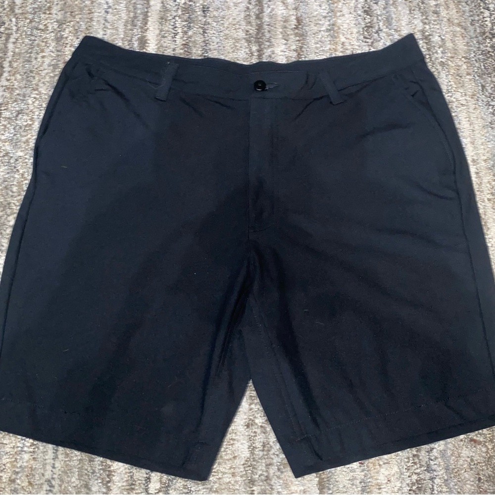 Men's Classic Black Flat Front Shorts (6)